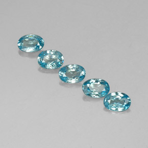 Gemas de Circón Azul natural de 3.25 ct, Corte Óvalo, VVS
