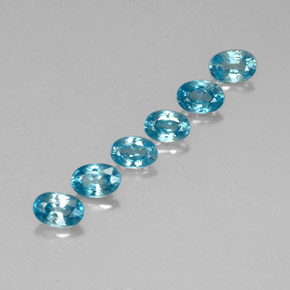 Gemas de circón azul natural de  ct, corte óvalo, VVS