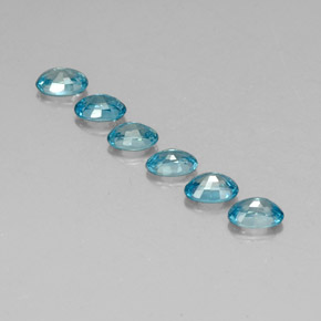 Gemas de circón azul natural de  ct, corte óvalo, VVS