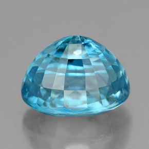 Circón azul natural de 7,24 ct, corte óvalo, VS