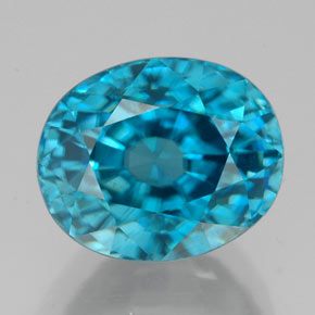 Circón azul natural de 8,45 ct, corte óvalo, IF