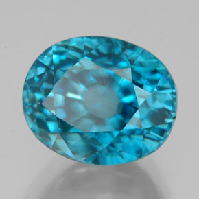 Circón azul natural de 8,45 ct, corte óvalo, IF