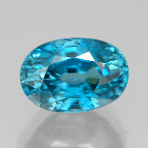 Circón azul natural de 5,47 ct, corte óvalo, IF