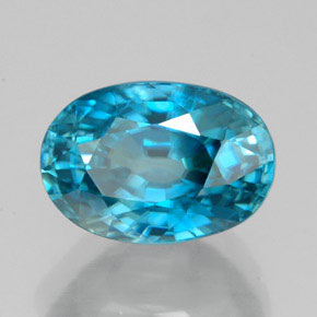 Circón azul natural de 5,47 ct, corte óvalo, IF