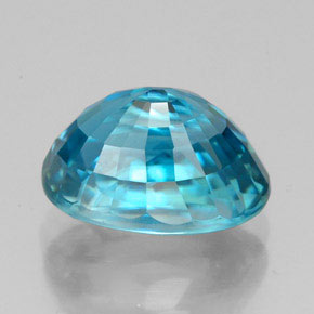 Circón azul natural de 5,47 ct, corte óvalo, IF