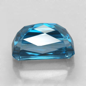 Circón azul natural de 7,48 ct, corte esmeralda, IF