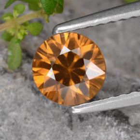 Circón naranja natural de 0,97 ct, corte redondo, VVS-VS