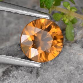 Circón naranja natural de 0,97 ct, corte redondo, VVS-VS