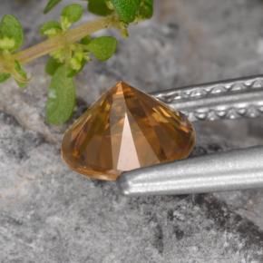 Circón naranja natural de 0,97 ct, corte redondo, VVS-VS