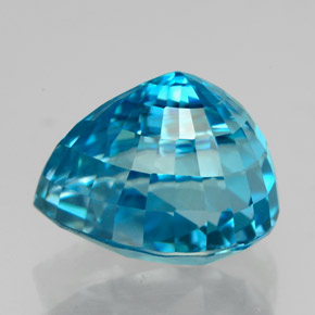 Circón azul natural de 7,72 ct, en forma de pera, VVS