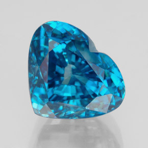 Circón azul natural de 7,34 ct, forma de corazón, VVS