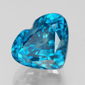 Circón azul natural de 7,34 ct, forma de corazón, VVS