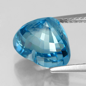 Circón azul natural de 7,34 ct, forma de corazón, VVS