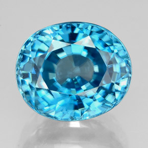 Circón azul natural de 6,66 ct, corte óvalo, VVS