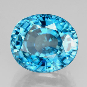 Circón azul natural de 6,66 ct, corte óvalo, VVS