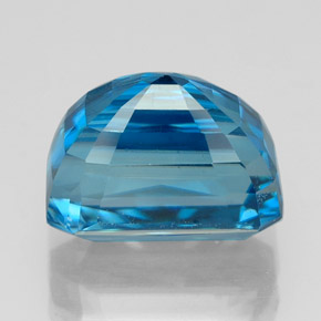 Circón azul natural de 6,87 ct, corte esmeralda, VVS