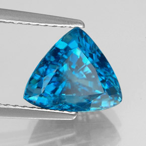Circón azul natural de 5,09 ct, trillón, VVS
