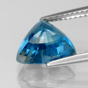 Circón azul natural de 5,09 ct, trillón, VVS