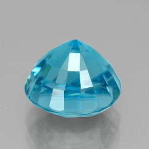 Circón azul natural de 4,88 ct, corte redondo, VVS