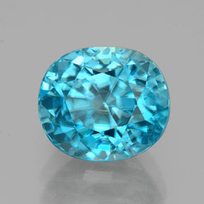 Circón azul natural de 4,07 ct, corte cojín, VVS