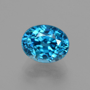 Circón azul natural de 4,37 ct, corte óvalo, VVS