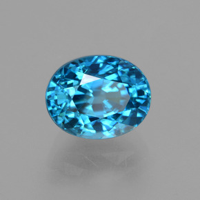 Circón azul natural de 4,37 ct, corte óvalo, VVS