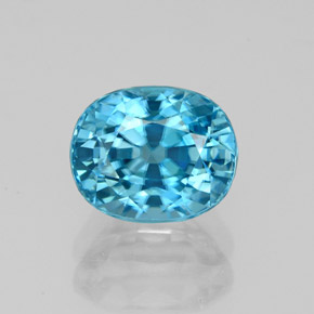 Circón azul natural de 3,11 ct, corte óvalo, VVS