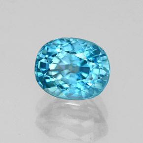 Circón azul natural de 3,11 ct, corte óvalo, VVS
