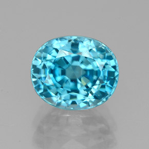 Circón azul natural de 3,68 ct, corte óvalo, VVS