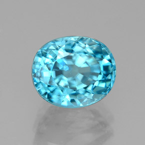 Circón azul natural de 3,68 ct, corte óvalo, VVS