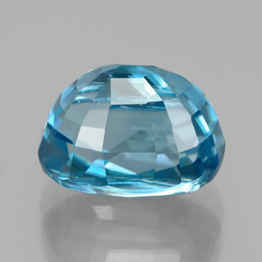 Circón azul natural de 6,58 ct, corte óvalo, VVS