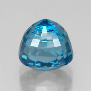 Circón azul natural de 5,89 ct, corte cojín, VVS