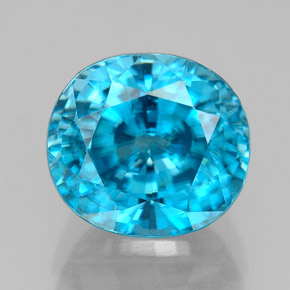 Circón azul natural de 5,64 ct, corte óvalo, VVS