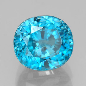 Circón azul natural de 5,64 ct, corte óvalo, VVS