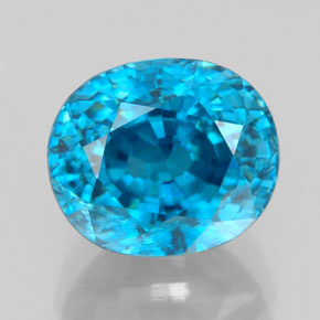 Circón azul natural de 5,64 ct, corte óvalo, VVS