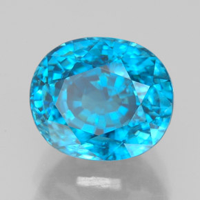 Circón azul natural de 5,64 ct, corte óvalo, VVS
