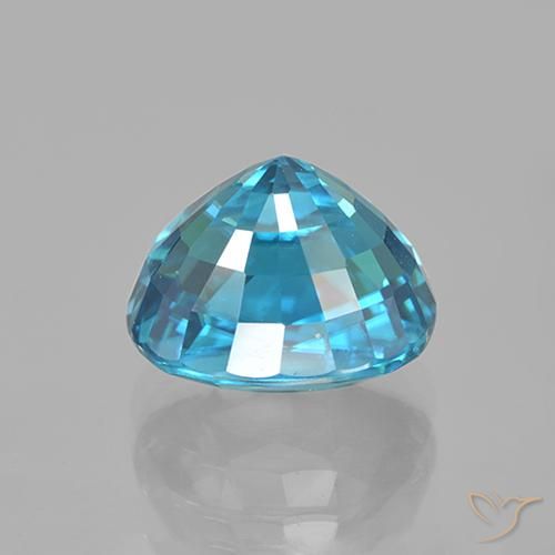 Circón Azul medio natural de 5.59 ct, Ovalada, VVS