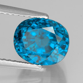 Circón azul natural de 5,40 ct, corte óvalo, VVS