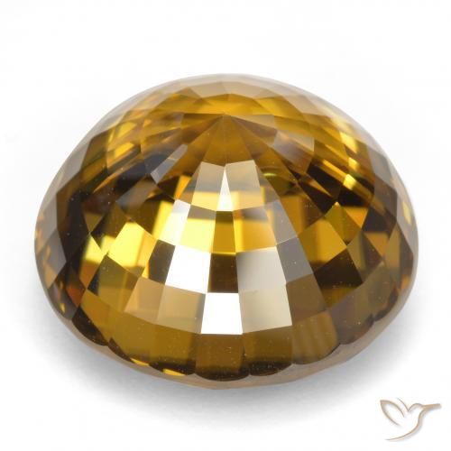 Circón Dorado medio natural de 47.19 ct, Redondo, VVS