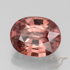 Circón Rosa oscuro natural de 3.16 ct, Ovalada, VVS