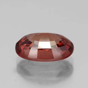 Circón rojo natural de 4,02 ct, corte óvalo, VVS