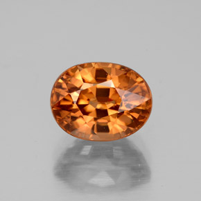 Circón naranja natural de 4,07 ct, corte óvalo, VVS