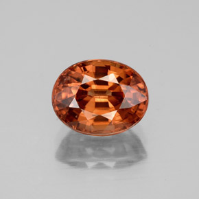 Circón naranja natural de 3,48 ct, corte óvalo, VVS