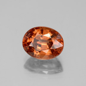 Circón naranja natural de 3,48 ct, corte óvalo, VVS