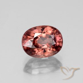 Circón Rojo carmesí natural de 3.29 ct, Ovalada, VS