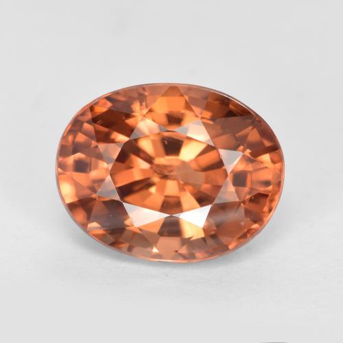 Circón naranja natural de 3,23 ct, corte óvalo, VVS