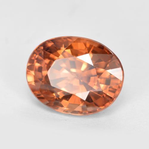 Circón naranja natural de 3,23 ct, corte óvalo, VVS