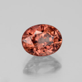 Circón naranja natural de 3,34 ct, corte óvalo, VVS