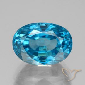 9.25ct Natural Azul Circón, Ovalada, VS