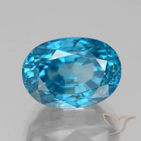 Circón Azul natural de 9.25 ct, Ovalada, VS